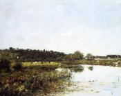 The Banks of the Touques - 尤金·布丹